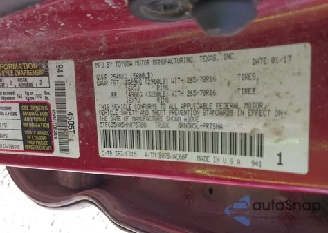 2017 Toyota Tacoma Trd Off Road из США, поврежденный, VIN 5TFCZ5AN5HX075788